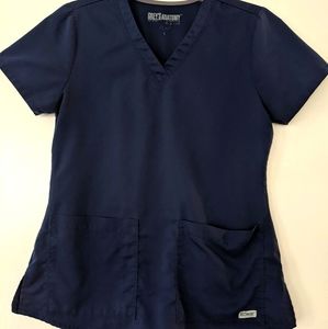Grey's Anatomy navy blue scrub top